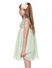 A-line Chiffon Knee Length Flower Girl Dress With Decorated Flowers